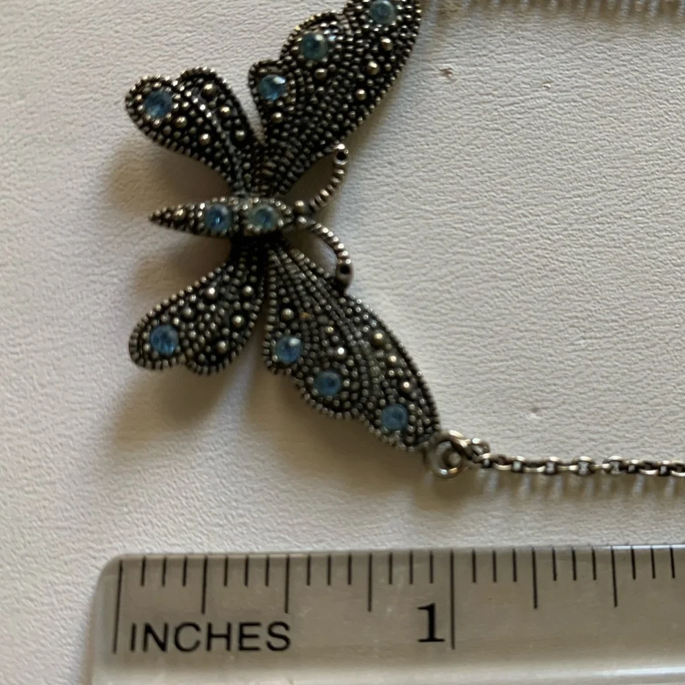 Butterfly Necklace blue crystals - Picture 8 of 10